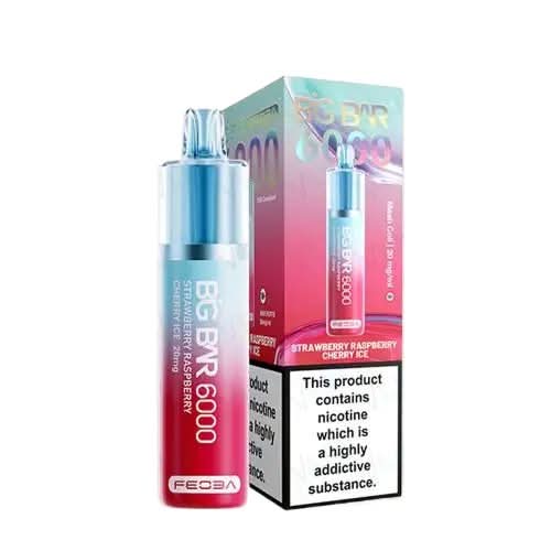 Feoba Big Bar 6000 Puffs Disposable Vape Pod Device - Strawberry Raspberry Cherry Ice